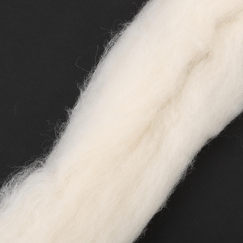 TEHAUX Needle Felting Wool, Natural White Wool Roving Yarn for