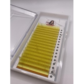 Color Lash Extensions .07 CC Curl Easy Fan Volume Lashes Yellow Volume Lash Extensions 9-16mm Mixed Lash Tray Self Fanning 2D-10D Volume Eyelash Extensions by ILASHYOU_LV (YELLOW 0.07 CC 9-16mm)