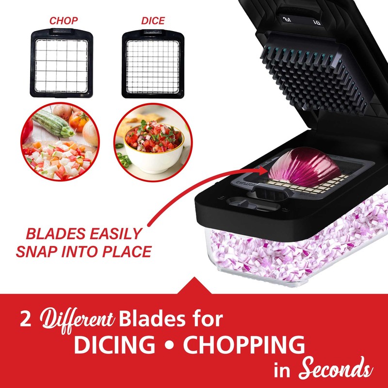 Brentwood Food Chopper and Vegetable Dicer with Storage Container and