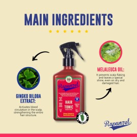 Lola From Rio Rapunzel Hair Tonic, Reduces Hair Loss & Stimulates Growth, For Long, Strong, Healthy Hair, All Hair Types, 8.45 fl oz