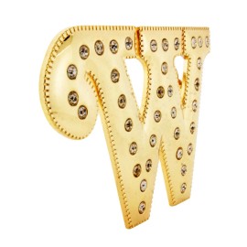 Buckle Initial Letter W Belt Buckle Alphabet w Monogram Western Cowboy Rodeo Style New - Style # 8 Cursive GOLD finished