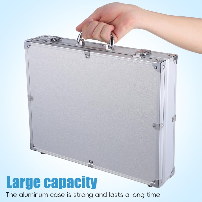 SUPVOX Aluminum Toolbox Lockable Storage Case for Tools Electronics and