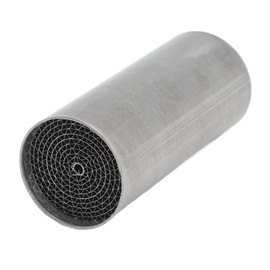 Motorcycle Exhaust Pipe Catalytic Converter, Stainless Steel, Front Middle Exhaust Muffler Catalytic Converter, Universal for Motorcycle (42 x 100 mm)