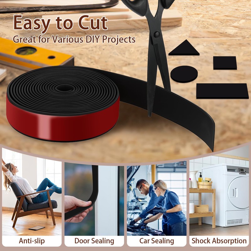Neoprene Rubber Strips, 1" Wide X 1/8" Thick X 115"
