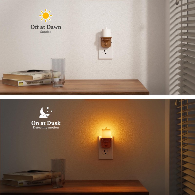 JandCase Flameless Candle Night Light, 2 Pack Night Lights Plug