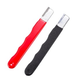 Knife and Tool Sharpener, Diamond Gravel, 4.92 x 0.59 Inches, Anti-Slip Grip (Black 2PCS)