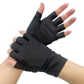 changyexi Uv Gloves For Gel Manicures, Uv Protection Nail Gloves, Fingerless Gloves (black)