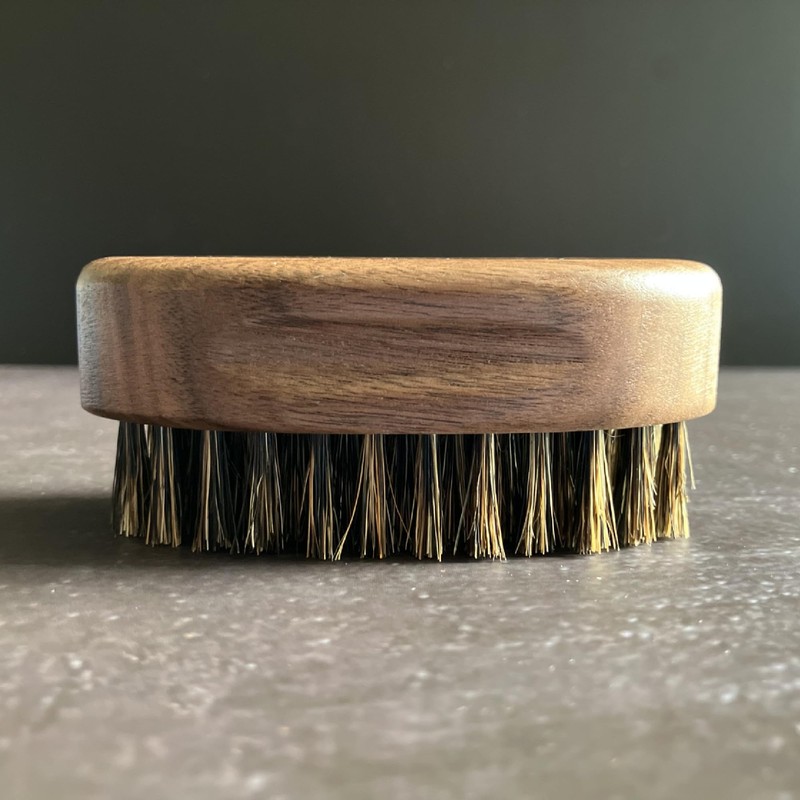 100% Boar Bristle Travel Beard Brush for Men – Black