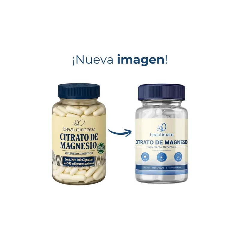 Citrato De Magnesio Pack 200 Caps 500mg 100 Vegano Y