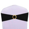 Pack of 100 Spandex Black Chair Sashes with Gold Buckles,