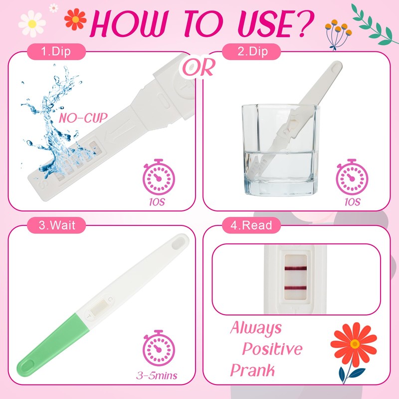 Skylety 3 Pack Fake Pregnancy Test Prank Kit - April
