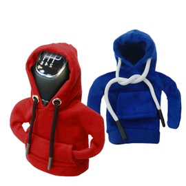 Kaslaider Pack of 2 Gear Lever Hoodie, Car Universal Gear Knob Cover, Gear Stick Jumper, Funny Car Hoodie for Decorative Gear Knob Cover