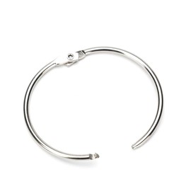 Coideal Large Metal Binder Rings - 20 Pack 2.5 Inch Silver Leaf Loose Flash Card Book Binding Rings, Big Circle Keyring Hoop