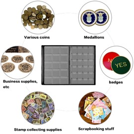 Coin Collection Book Holder Album for Collectors, 300 Pockets Coins Display Storage Case, Collecting Sleeves Organizer Box for Collections Supplies, Money Currency, Pennies (Black)
