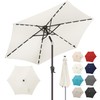 FLAME&SHADE 10ft Solar Outdoor Umbrella - 24 LED Lighted Patio