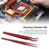 Tweezer Set Aluminum Alloy Curved Straight Head Anti Magnectic Accuracy