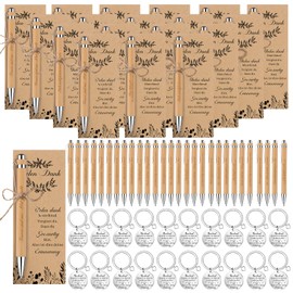 18 Sets Thank You Gifts for Employees Inspirational Ballpoint Pen Motivational Keyring Thank You Card Small Farewell Gifts for Colleagues Teachers Students Office