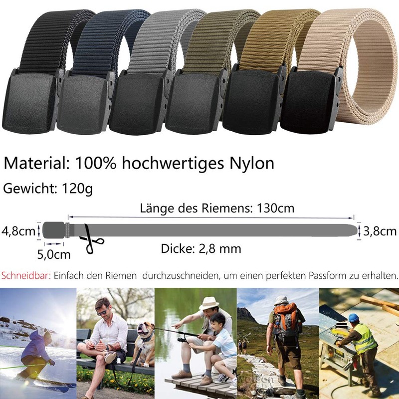LionVII Belt for Men Women Military Nylon with Plastic Buckle