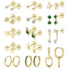 Thunaraz Dainty Gold Flat Back Earrings for Women Cartilage Earrings