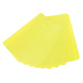 PATIKIL Waterproof Blank Shipping Tags 3.5" x 2", 200 Pcs Plastic Price Hang Labels Tags with Hole for Luggage Labeling Clothing Marking Identification, Yellow