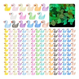 200 Mini Patos Luminosos De Resina Brillan En La Oscuridad Color Macaron Forma Mini Pato