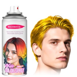 Waybest Temporary Hair Color Spray, Washable Temporary Hair Color for Women, Temp Hair Dye for Women, Man or Kid, Natural Hair Strong Style Gel Cream Hair Dye for Cosplay, Party (Gold, 100ml)