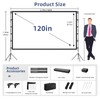 Projector Screen Outdoor, Vamvo Projector Screen with Stand Portable 120"