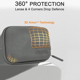 FiTSTILL - Mini funda de transporte para Go Pro Hero 12/11/10/9/8/7/(2018)/6/5 negro, carcasa rígida de almacenamiento de viaje para DJI Osmo Action 2/3/4, AKASO, Campark, YI Action Camera,