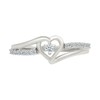 Sterling Silver Round Diamond Heart Promise Ring (1/10 cttw)Size 5