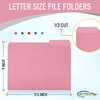 Pink File Folders, 1/3-Cut Tabs, Letter Size, 12-Pack – Durable