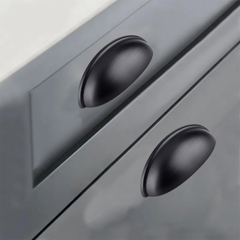 Lakaemfis 2 Pcs Hardware Bin Cup Handles Half Moon Shell