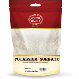 Potassium Sorbate 5 Pound - Food Grade - Great Wine Stabilizer, Preservative for Gummies, Mead, Cider & More - by Spicy World