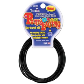 Pepperell Pony Bead Lacing, 2mm, Black