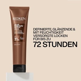 Redken Leave-In Hair Cream for Curly or Frizzy Hair, Invigorates and Hydrates Dry Hair, with Aloe Vera, All Soft Mega Curls Hydramelt, 150 ml