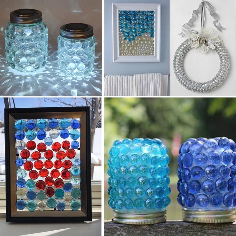 HappyFiller 90 PCS Clear Flat Marbles Glass Gems Pebbles for