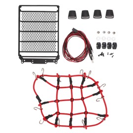 RC Roof Rack High Simulation Lightweight RC Car Luggage Rack with LED Lights for 1/10 1/12 1/14 RC Car Rhombus Shape Lamp