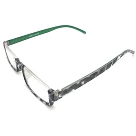 Pink Ribbon Shades The Emma Half Moon Rim Readers Clear Reading Glasses Cheaters for Women +3.00 Green Tortoise