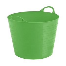 LIME GREEN - 26L Litre Flexi Tub with Handle - Garden, Home, Animal Feeding Polyethylene Flex Tub Versatile Durable Robust Storage Solution Multipurpose Rubber Flexible Container - MADE IN U.K