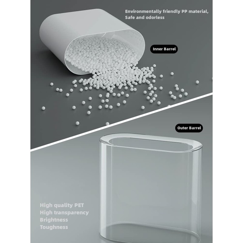 IEEK Small Waste Basket Slim Trash Can 3.2 Gallon/12L Clear