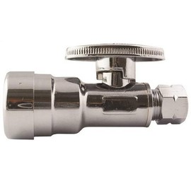 Apollo Chrome Push Straight Stop Valve, 1/2" PEX X 3/8" COMP