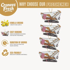 Cranees Fresh Air Freshener for Crane Cabs & Heavy Equipment | Industrial Strength Odor Eliminator | Long-Lasting Freshness for Operators (Vanilla)