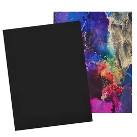 Alcohol Ink Paper - Non-Absorbent, Heavy Weight & Tear Resistant - Easily Wipes Off for Reusable Art Paper - Flexible Matte Black EVO 8.5x11 Inch 10 Sheets