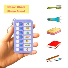 3pcs to Do List Checklist Board, Chore Chart Memo Board Reusable Schedule Board Daily Planning Tool Keychain (B)