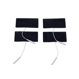 Promed Gewebe-Elektrode 45 x 80 mm, 4 Stück, selbstklebende Tens Elektroden mit 2mm-Stecker-Anschluss für TENS/EMS Geräte, wiederverwendbar