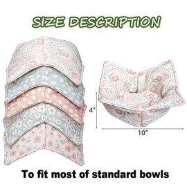 Microwave Bowl Cozy Holders, Cotton Microwavable Bowl Cozy, Microwave-Safe Hot Bowl Holders, Bowl Snuggies, Soup Bowl Cozy Bowl Hot Pads (Style-04)