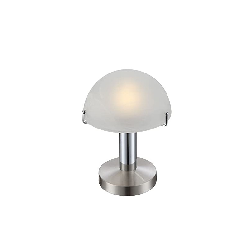 Globo LED Tisch Lampe Leuchte Nickel Matt Chrom Glas Touch