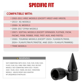 Front Axle Nut Covers CNC Black Chrome Caps Compatible with Harley Davidson Touring Sportster Trike Dyna Softail Street Glide Road King Iron 883 Fat Boy 2002-2024 (SpikeA-Black)