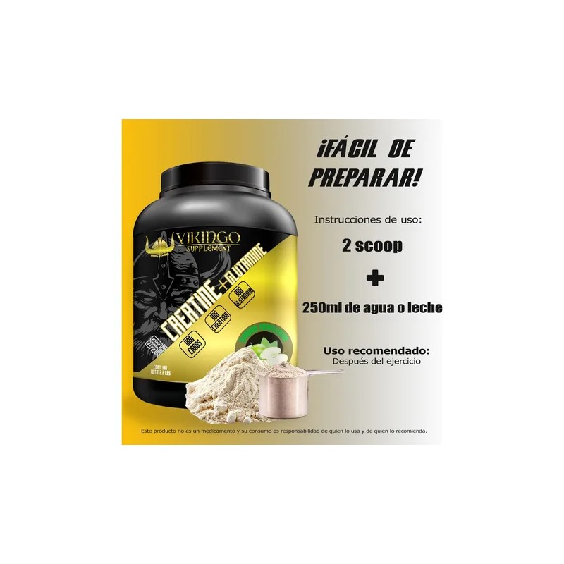 Creatina Glutamina 1kg Vikingo Varios Sabores