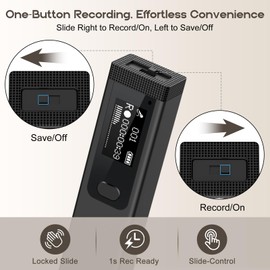 64GB Magnetic Digital Voice Recorder - 1536Kbps Voice Activated Recorder with Noise Reduction, Audio Recorder for Lectures Meeting Interviews, Tape Recorder Portable Mini with USB, MP3 Player