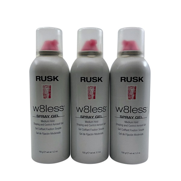 Rusk W8less Spray Gel Medium Hold 5.3 OZ Set of 3